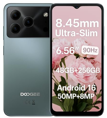 DOOGEE Note 56 Plus Mobile Phones, Android 16 Smartphone with Gemini AI, 48GB+256GB/2TB, 6150mAh Battery, 6.56 HD+ 90Hz Display, 50MP Camera, 4G Dual SIM Free Phone, Fingerprint/Face Unlock/BT5.0/NFC
