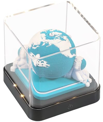 3D Abreißkalender 2026 Weihnachten, 365 Tage Schreibtischkalender mit Lampe Base, Time Piece Calendar 2026 Kunstdruckpapier Skulptur, für Notizblock Kreative Weihnachtsgeschenke (Stil 3)