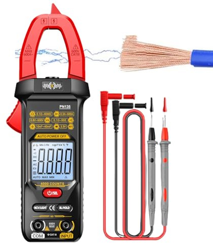 Pomberi Digital Clamp Multimeter,4000 Counts Contactless DC Tester - Smart Digital Display Clamp Meter for Electrician Workshop Garage Automotive Home Industrial DC AC Measurement