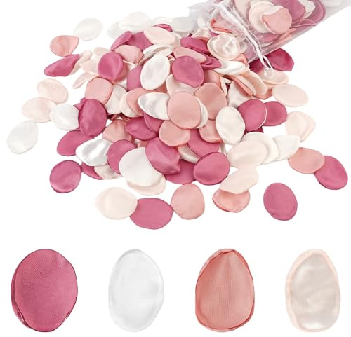 Emivery 300Pcs Silk Rose Petals for Wedding and Bridal Shower Decor - Realistic Artificial Petals for Flower Girl, Cake Decoration, Table Scatter, Valentine's Romantic Nights