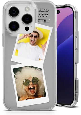 AMAZING Personalised Custom Case for iPhone 11 Flexible TPU Case Design Your Cover with Images Photo Text - Polaroid Style Design - 2 Photos