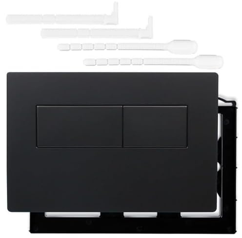 Xiciki Toilet Cistern Flush Plate, Toilet Flush Plate Black Replacement for Sigma 01/20/30/50 Series, UP300/UP320 Concealed Water Tank Panel, Dual Buttons
