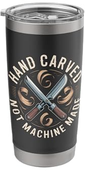 Hand Carved Not Machine Made Wood Carving Stainless Steel Insulated Tumbler