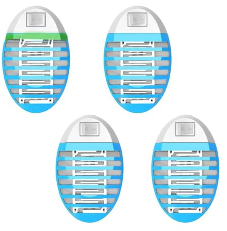 4 Pack Moustiques Intérieur,Prise Anti Tueur d'insectes Moustique Electrique,Sûr et Non Toxique,Parfait pour Chambre,Cuisine,Séjour,Petits Moustiques et Autres Insectes Volants Près