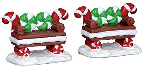 LEMAX - Peppermint Cookie Bench 44812 Sitzbank Zuckerstangen Weihnachtsdorf Winterdorf