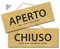 Panneau en italien «Aperto»/«Chiuso»/«Torno subito» pour magasin, vitrine, bureau, laboratoire, atelier, boutique