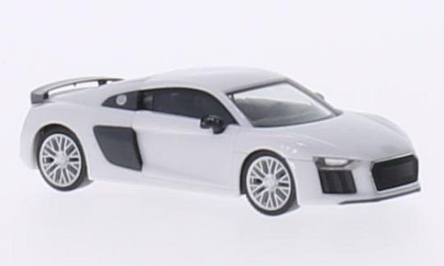 Audi R8 V10 Plus, Weiss/Carbon, Modellauto, Fertigmodell, Herpa 1:87