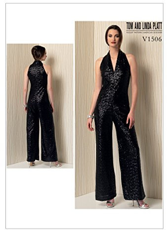 Vogue Patterns 1506 ZZ, Damen-Overall, Größen LRG-XXL, Schwarz, XLG