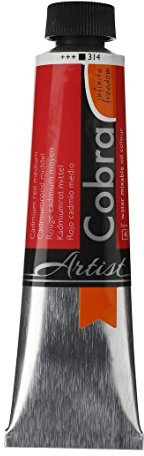 Cobra Talens wassermischbare Ölfarben, 40 ml, 314 Kadmium Rot Mittel