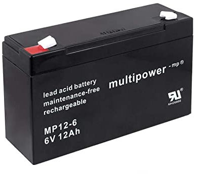 akku-net Batteria ricaricabile da cambio per barche modellismo camper Hobby campeggio 6V 12Ah (sostituisce anche 10Ah), 6V, Lead-Acid