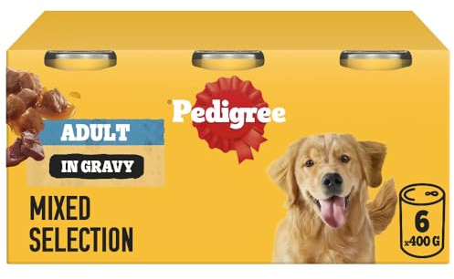 Pedigree Adult Dog Wet Food Can, Mixed Selection Gravy, 6x400g
