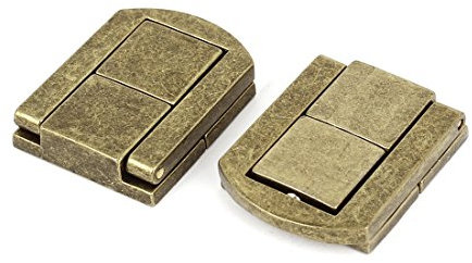 sourcing map 2 piezas estilo antiguo caja de herramientas con bronce primavera funda tono 31 mm x 24 mm