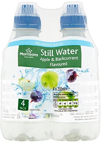 Morrisons No Added Sugar Apple and Blackcurrant Flavoured Still Water, 4 x 250ml