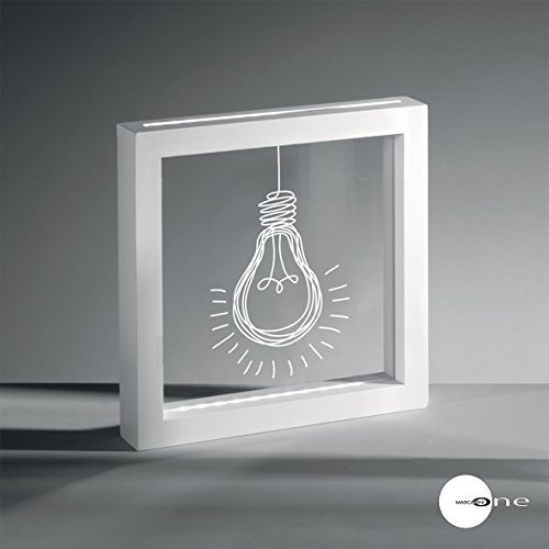 Mascagni Panneau LED en MDF laqué blanc mat Bulb