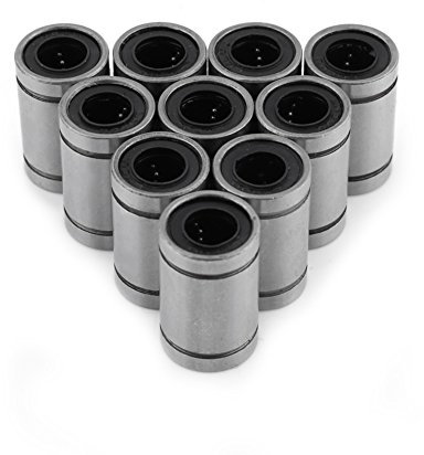 Akozon Lineare Bewegung Lager, 10 Stücke LM8UU Linear Motion Bearing 8mm Linearbewegung Kugellagerbuchse für 8mm Stange 3D Drucker CNC Teile