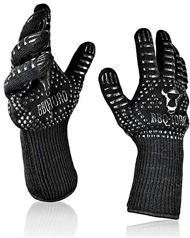 BBQ-Toro Gants de Barbecue Résistants à la Chaleur Jusqu'à 800 °C | Set Pour Four et Gril (2 Pièces) Avec Dispositif Antidérapant