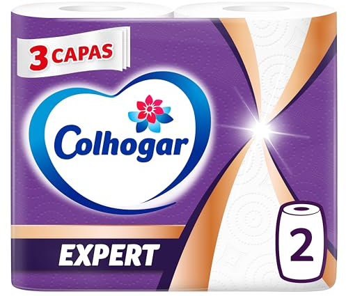 Colhogar Expert x2 - Papel Cocina - Rollos de Toalla de Papel para Cocina de Máxima Versatilidad y Extra Resistente - Paquete con 2 Rollos - Blanco