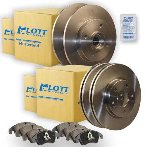 4 Bremsscheiben + 8 Bremsbeläge Bremsklötze Bremsenset vorne + hinten Vorderachse + Hinterachse