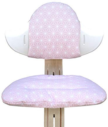 Blausberg Baby - ABWASCHBAR - Sitzkissen Set für Nomi Hochstuhl von Evomove - Happy Star Rosa