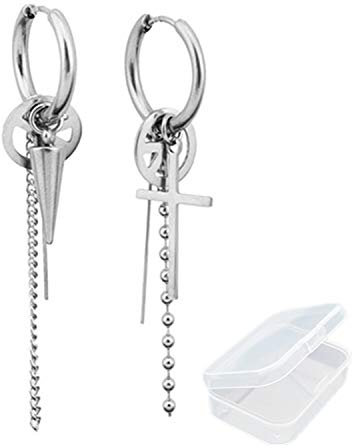 PPX 2 Stück Ohrring,Kpop Bangtan Jungen Schmuck Ohrring mit Anhänger, Bangtan Bo V Suga im gleichen Stil Vintage Silber Ohrstecker -mit Box