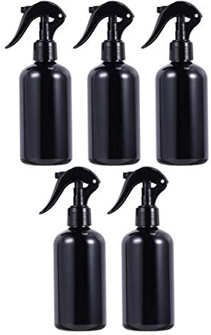 Beaupretty 5pcs 250ml Travel Spray Bottle Portable Black Fine Mist Spray Jar Hand Soap Cosmetic Container Trigger Water Plant for