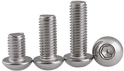 Dreneco Viti a Brugola in Acciaio Inox, Esagonale Tonda Testa a Bussola Bulloni, M10×100mm,3 pcs