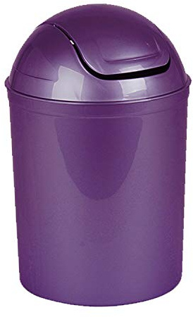 Guaranteed4Less Plastic 5L Swing Bin Food Lid Waste Paper Dustbin Rubbish Office Bathroom Toilet (Purple)