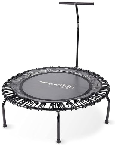 JumpSport Compact Round Lightweight 22 Pound Stable Bounce Home and Gym Fitness Indoor Mini Rebounder Trampoline for Adults, Black