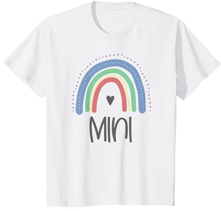 Cute Mama Mini Matching Mother Daughter Pastell Rainbow T-Shirt