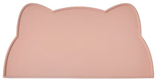 septillar Napfunterlage Silikon Katzen und Kleine Hunde, wasserdichte Haustier Futtermatten rutschfeste Katzennapf Unterlage (Tee Rosa)
