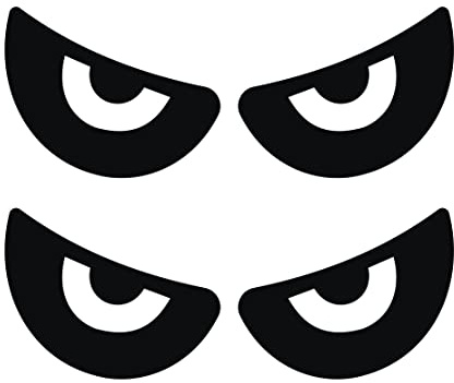 DualColorStampe Adesivi casco moto OCCHI (2 Pcs) Cm 10x3,8 rifrangenti catarifrangenti riflettenti fluorescenti helmet stickers motorino COD.C0060(Catarifrangente Nero)