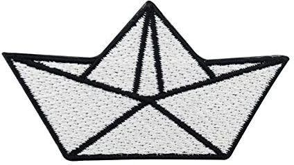 Finally Home Papierboot Patch zum Aufbügeln | Boot Patches, Schiff Bügelbild, Origami Aufbügler, Anker Aufnäher