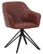 SAM Drehstuhl Ruby, 180 Grad drehbar, Stoffbezug Wildleder-Optik, Esszimmerstuhl/Armlehnstuhl mit kleinem Rauten-Muster innen & außen, Metallgestell schwarz