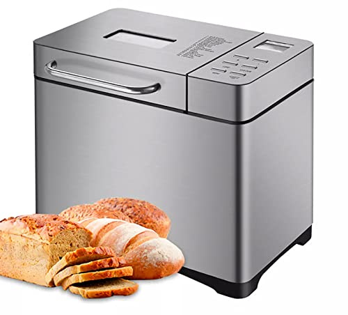 Bread Maker, Large 17-in-1 Smart Bread Machine with Auto Fruit Nut Dispenser, 3 Loaf Sizes 3 Crust Colors, Yogurt PROG, Recipes, 1 Hour Keep Warm Function, for Home, Kitchen