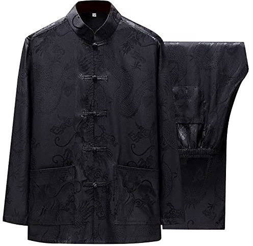 Diwimiki Kung Fu Wing Chun Hanfu, traje tradicional de artes marciales chinas, tejido transpirable, color negro