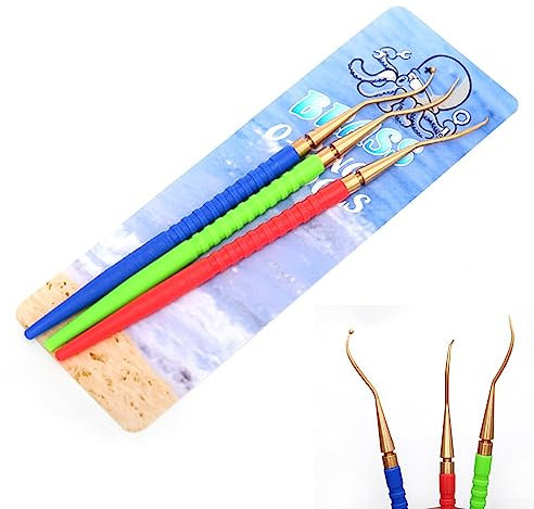 ZYWUOY 3 Stück Atemregler Tauchen Reparaturwerkzeug, O-Ring-Entferner Griff Messing Pick Haken für Tauchen, Schnorcheln und Freitauchen