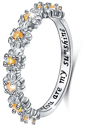Sie sind mein Sonnenschein Sterling Silber Daisy Ringe für Frauen Mädchen Größe 5