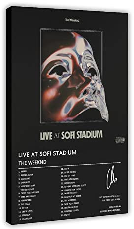 ZAPORA Live At SoFi Stadium – Album von The Weeknd Poster, Leinwandposter, Wandkunst, Dekordruck, Bild Gemälde für Wohnzimmer, Schlafzimmer, Dekoration, Rahmen-Stil, 30 x 45 cm