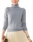 e-girl Pull Cachemire 95% Femme Col Roulé Gris Solide Couleur Tricoté en Vrac Manches Longues Fin Pull en Cachemire et Laine,40,RMS3301