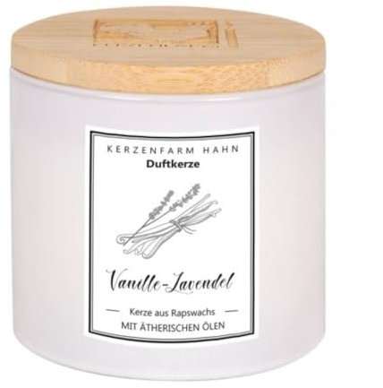 Kerzenfarm Hahn Duftkerze, Trendglas, Vanille-Lavendel (10)