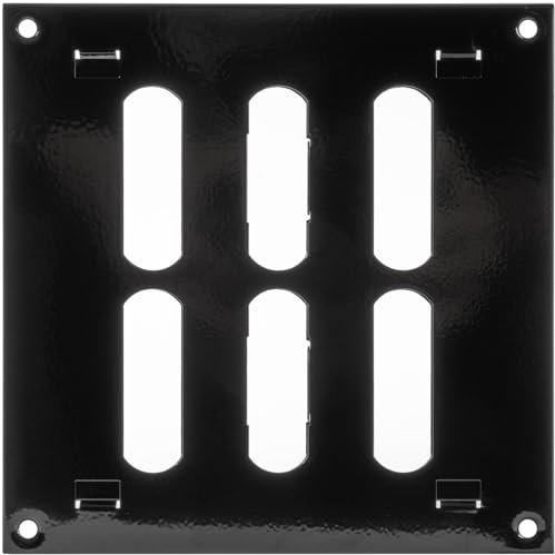 Grille d'aération murale réglable pour intérieur et extérieur - Dimensions extérieures - 15,2 x 15,2 cm - Noir - Grille métallique pour intérieur et extérieur - Chauffage, refroidissement, ventilation
