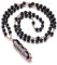 CrystalTears Black Obsidian Crystal Wire Wrapped Quartz Crystal Point Stone Pendant Gemstone Beaded Necklace for Women