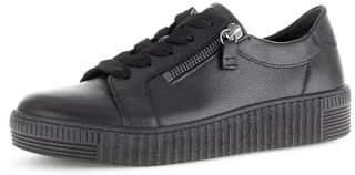 Gabor Damen Low-Top Sneaker, Frauen Halbschuhe,Best Fitting,schnürschuhe,schnürer,Plateausohle,straßenschuhe,schwarz (schwarz),43 EU / 9 UK