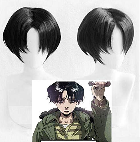 RONGYEDE Anime cosplay perücke Killing Stalking Yoon Bum Yoonbum Perücke Kurze schwarze hitzebeständige synthetische Haare Cosplay Kostüm Perücken + Perücke Cap
