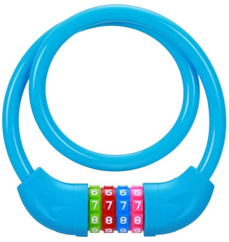 Sportneer Fahrradschloss Kinder, 10 x 650mm Fahrradschloss mit Zahlen für Kinder Anti-Diebstahl Kabelschloss Code Kombination Fahrrad Zubehör Kinder Fahrrad Schloss