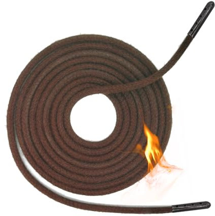 UamGlsob 5/32(4mm) Kevlar Boot Laces with Metal Tips, Unbreakable Heavy Duty Aramid Fibers Shoelaces Replacement For Steel Toe Shoes Firefighting Logging Welder Boots (Brown Upgraded, 54/140cm)