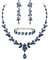 EVER FAITH Schmuckset Österreichisches Kristall Braut Schmuck-Set, elegante Marquise Strass Blatt Halskette mit baumelnde Ohrringe Tennis-Armband-Set blau Silber-Ton