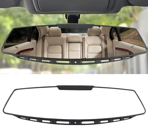 Flaconi Auto Spiegel, Universeller Innenspiegel mit Anti-Blendung, Weitem Sichtfeld und Einfacher Installation für PKWs und LKWs (Weiß)