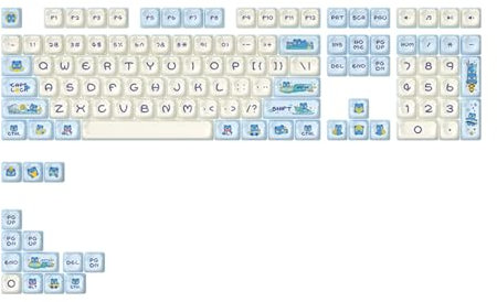 Akko PBT-Tastenkappen-Set, Zitronenbär, OEM-Profil, 122 Tasten, PBT-Tastenkappen für mechanische Tastaturen