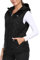 MoFiz Damen Weste Steppweste Leichte Kapuzen Weste Elegant Übergangs Weste Warme Ärmellos Outdoorjacke mit Kapuze Schwarz Größe US S/EU M